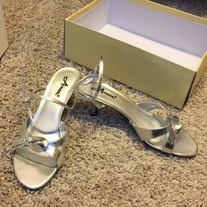 silver small heels